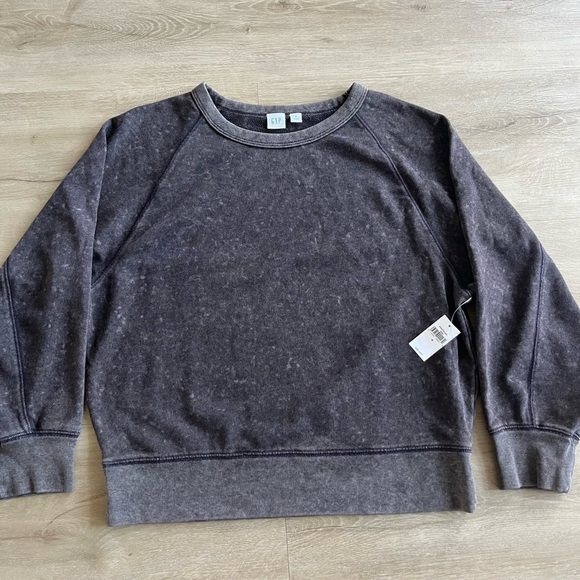 Gap Women's Washed  Pullover Crew Neck Marble Gray NWT SZ M - Picture 1 of 9